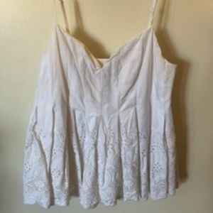 Anthropologie White Bustier Peplum Top